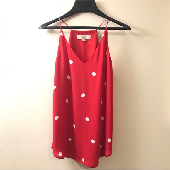 Ann Taylor Loft ATL NeW Polka dot tank. S - Picture 4 of 7